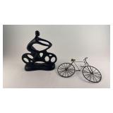Set of 2 Decorative Metal Bicycle Figurines