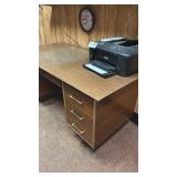 Wooden Desk with Six Drawers