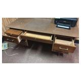 Wooden Desk with Six Drawers