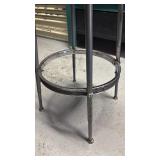Vintage Industrial Shop Stool with Metal Frame