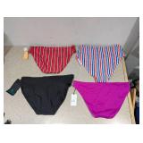 (4) NEW WOMENS ASSORTED SWIMWEAR BOTTOMS (LARGE)