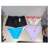 (4) NEW WOMENS ASSORTED SWIMWEAR BOTTOMS (LARGE)