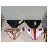 (4) NEW WOMENS ASSORTED SWIMWEAR BOTTOMS (LARGE)