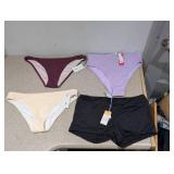 (4) NEW WOMENS ASSORTED SWIMWEAR BOTTOMS (LARGE)