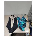 (2) NEW ASSORTED ONE PIECE WOMENS SWIMSUITS (MEDIUM)