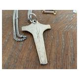 Assorted Vintage Buttons, Church Pins and Crucifix Necklace