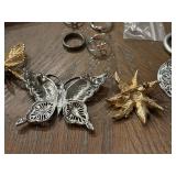 Assorted Jewelry, Pins and Stamps