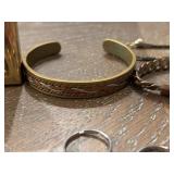 Assorted Jewelry, Pins and Stamps