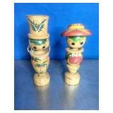 Pair Of Vintage Kitschy Asian Creative Koheshis w/Rattle Rings Floral Vintage