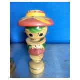 Pair Of Vintage Kitschy Asian Creative Koheshis w/Rattle Rings Floral Vintage