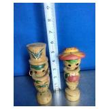 Pair Of Vintage Kitschy Asian Creative Koheshis w/Rattle Rings Floral Vintage