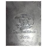 This is a vintage commemorative pewter plate titled "The Great American Revolution 1776," featuring a ceramic insert depicting the iconic "Spirit of 