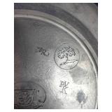 This is a vintage commemorative pewter plate titled "The Great American Revolution 1776," featuring a ceramic insert depicting the iconic "Spirit of 