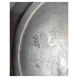 This is a vintage commemorative pewter plate titled "The Great American Revolution 1776," featuring a ceramic insert depicting the iconic "Spirit of 