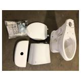 Glacier Bay 12 inch Rough In Two-Piece 1.1 GPF/1.6 GPF Dual Flush Elongated Toilet in White Seat Included  Customer Returns See Pictures