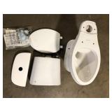 Glacier Bay 12 inch Rough In Two-Piece 1.1 GPF/1.6 GPF Dual Flush Elongated Toilet in White Seat Included  Customer Returns See Pictures