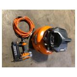 RIDGID 6 Gal. 150 PSI Portable Electric Oil-Free Jobsite Pancake Air Compressor with 25 ft. Air Hose and 18GA Brad Nailer   Customer Returns See Pictures
