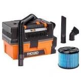 RIDGID 3 Gal. 5.0 Peak HP NXT Shop Vacuum Wet Dry Vac with Fine Dust Filter, Expandable Hose and Accessory Attachments  Customer Returns See Pictures