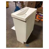Glacier Bay Penlee 25 in. Single Sink White Bath Vanity with White Cultured Marble Top (Assembled)   Customer Returns See Pictures