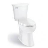 Glacier Bay Power Flush 12 inch Rough In Two-Piece 1.28 GPF Single Flush Round Toilet in White Seat Included    Customer Returns See Pictures