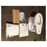 Glacier Bay Power Flush 12 inch Rough In Two-Piece 1.28 GPF Single Flush Round Toilet in White Seat Included    Customer Returns See Pictures