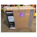 Glacier Bay Power Flush 12 inch Rough In Two-Piece 1.28 GPF Single Flush Round Toilet in White Seat Included    Customer Returns See Pictures