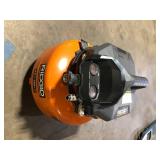 RIDGID 6 Gal. 150 PSI Portable Electric Oil-Free Jobsite Pancake Air Compressor with Dual Pressure Gauges and 2-Quick Couplers    Customer Returns See Pictures