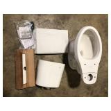 Glacier Bay 12 inch Rough In Two-Piece 1.1 GPF/1.6 GPF Dual Flush Elongated Toilet in White Seat Included  Customer Returns See Pictures