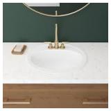 Lot of Bootz Industries Laurel Round Drop-In Bathroom Sink in White   Customer Returns See Pictures