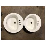 Lot of Bootz Industries Laurel Round Drop-In Bathroom Sink in White   Customer Returns See Pictures