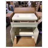 Glacier Bay Everdean 31 in. Single Sink Pearl Gray Bath Vanity with White Cultured Marble Top (Assembled)    Customer Returns See Pictures