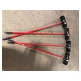 Lot of Libman 13.5 in. High Power Extra-Large Heavy-Duty Floor Scrub Brush with Swiveling Head and Steel Handle ( May be Bent on End of Sticks )   Customer Returns See Pictures