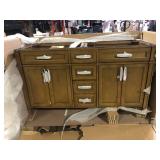 Home Decorators Collection Caville 60 in. Double Sink Almond Latte Bath Vanity No Top   Customer Returns See Pictures