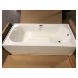 Bootz Industries Aloha 60 in. x 30 in. Soaking Bathtub with Right Drain in White Damaged  Customer Returns See Pictures