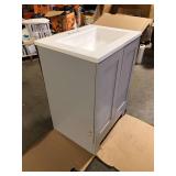 25 in. Single Sink Pearl Gray Bath Vanity with White Cultured Marble Top (Assembled) Slight Damage Customer Returns See Pictures