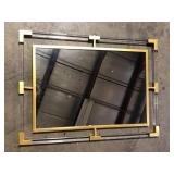 Litton Lane 38 in. x 28 in. Double Framed Rectangle Framed Gold Wall Mirror with Acrylic Frame Slight Damage  Customer Returns See Pictures