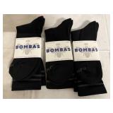 3 Pair of Black Bombas Socks - Large