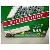 New Case of 24 Andes Mint Cookie Crunch Snap Bars