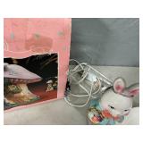 Mr. Cottontail Candy Dish and Bunny Towne Light Up Mushroom House