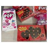 Large Lot of Candy, Chocolate Cherries, Dots, Tootsie Rolls, and More