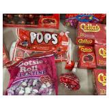 Large Lot of Candy, Chocolate Cherries, Dots, Tootsie Rolls, and More