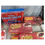 Large Lot of Candy, Chocolate Cherries, Dots, Tootsie Rolls, and More