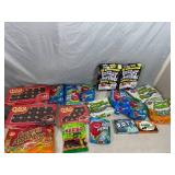 Large Lot of Candy, Chocolate Cherries, Caramel Apple Pops, Airheads, and More