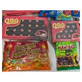 Large Lot of Candy, Chocolate Cherries, Caramel Apple Pops, Airheads, and More