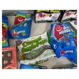 Large Lot of Candy, Chocolate Cherries, Caramel Apple Pops, Airheads, and More