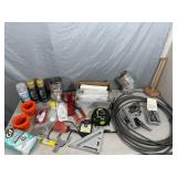 Assorted Hardware, Long Cable Lock, Tools, and More