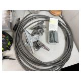 Assorted Hardware, Long Cable Lock, Tools, and More