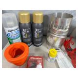 Assorted Hardware, Long Cable Lock, Tools, and More