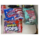 Assorted Candy, Candy Apple Pops, Tootsie Rolls, Bubble Gum, Cotton Candy, and More