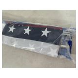 New 3 x 5 ft American Flag with Pole and Bracket